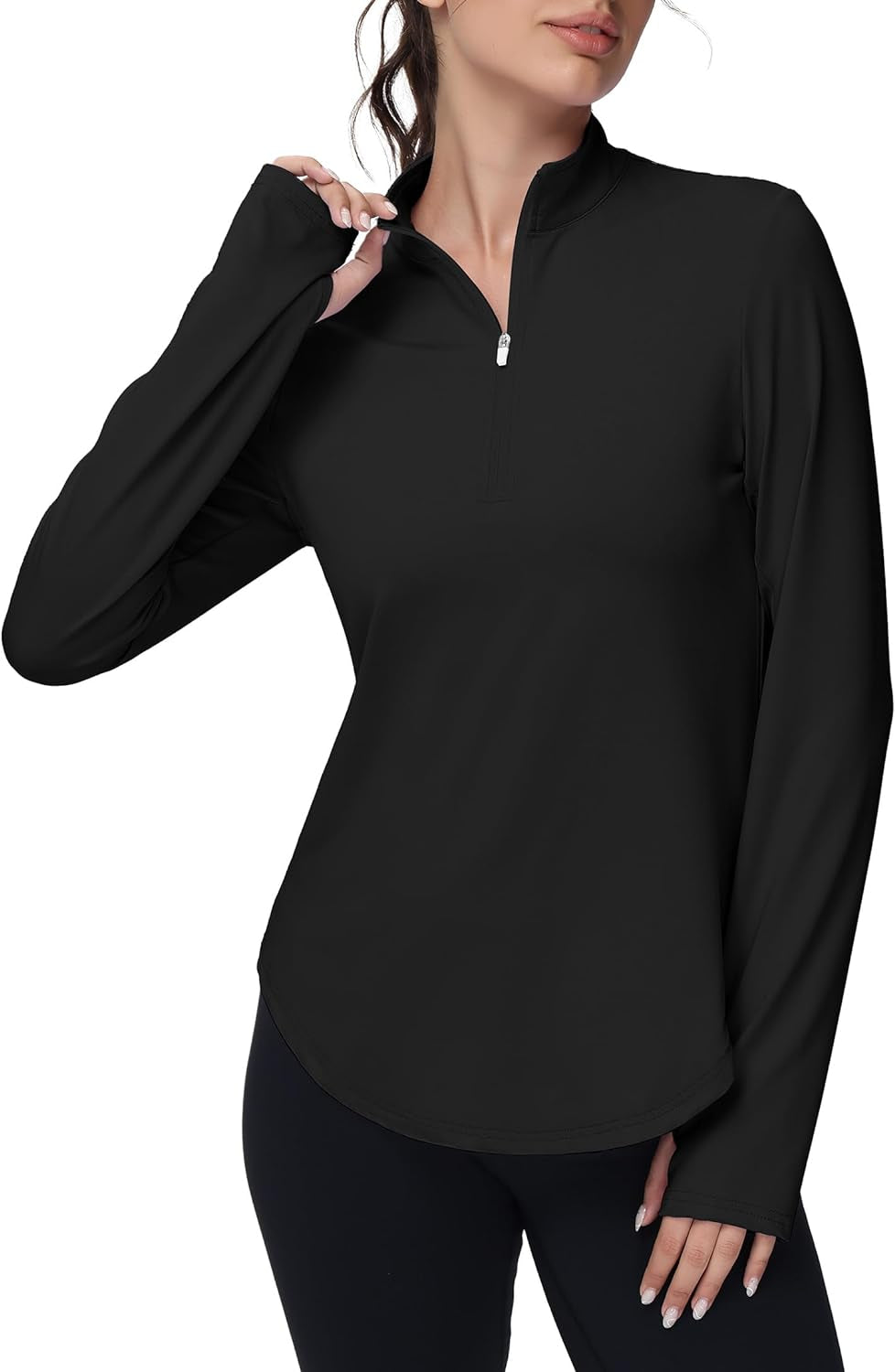 Women'S Golf Polo Long Sleeve Workout Tops V Neck UPF 50+ Sun Protection Quick Dry Lightweight Active Tennis Shirts